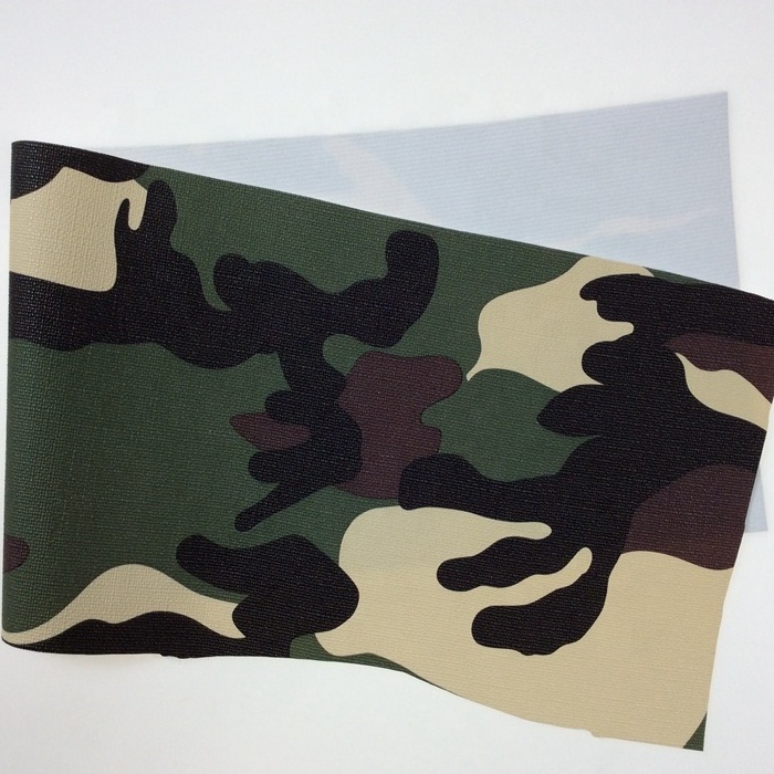 3d camouflage faux leather for handbags, camo leather, synthetic leather fabric camo