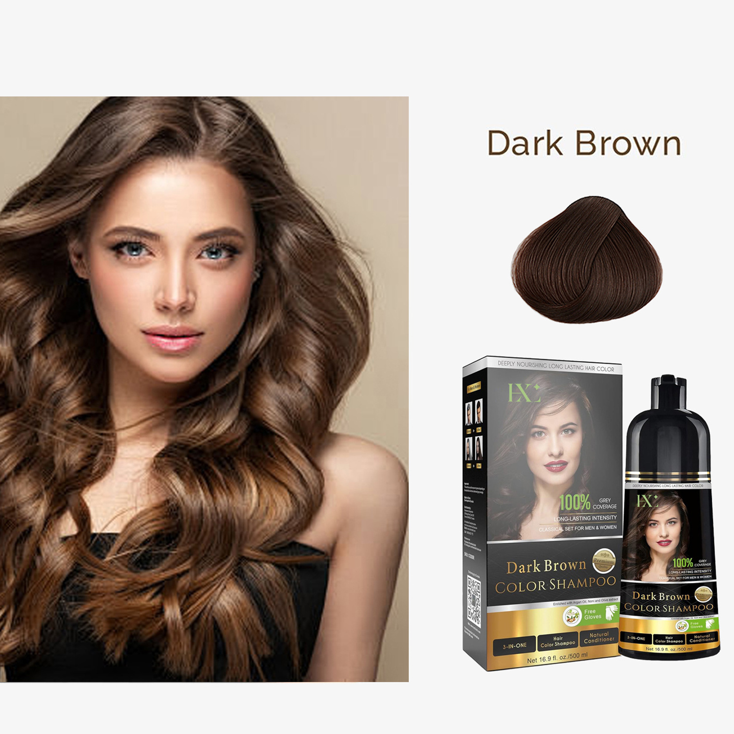 Wholesale Manufacturer 3 In 1 Herbal Ginger Ammonia Free No Ppd Oem Magic Permanent Fast Black Dye Hair Color Shampoo