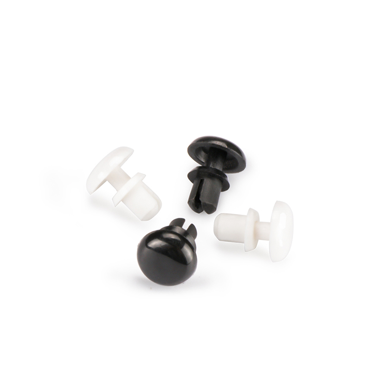 Black White Nylon Plastic Snap Push Rivet Fastener