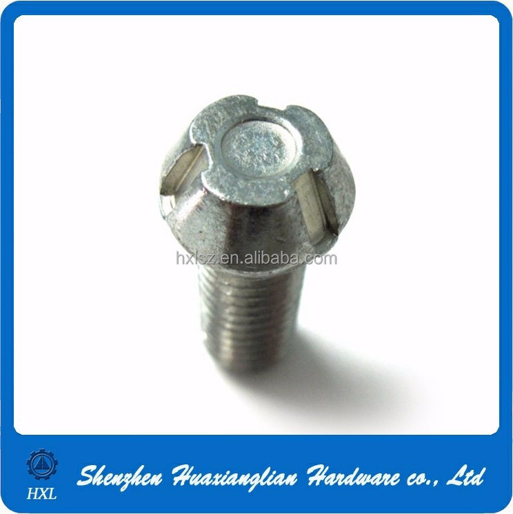 China Supplier High Precise High Strength Steel Tri Groove Security Bolt With Groove