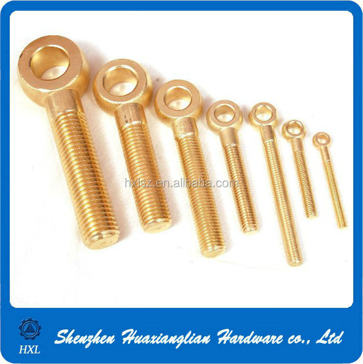 Custom din444 M2 M4 M6 M8 Brass/stainless steel galvanized eyelet bolt Eye Bolts