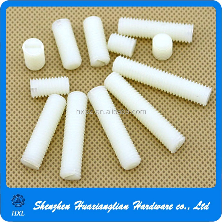 8mm 10mm 12mm all thread female plastic natural nylon slot set screw threaded rod