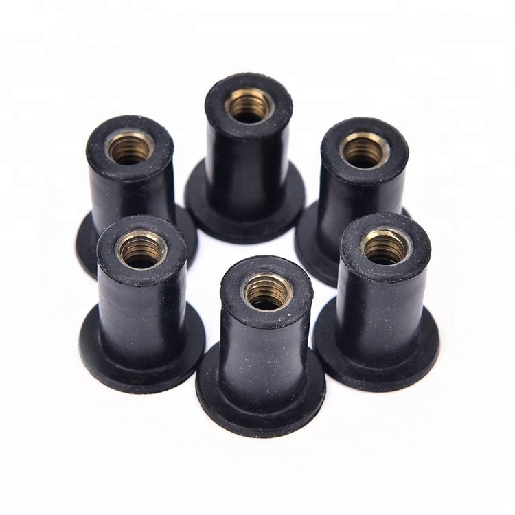 China hardware m3 m4 m5 m6 m8 epdm rubber rivet nut brass threaded well nuts flange expansion rubber anchor nut