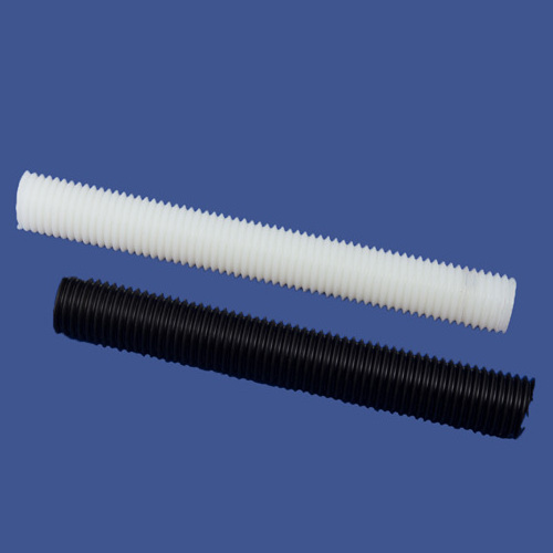 Length 5-1000mm white solid flexible plastic nylon threaded rod