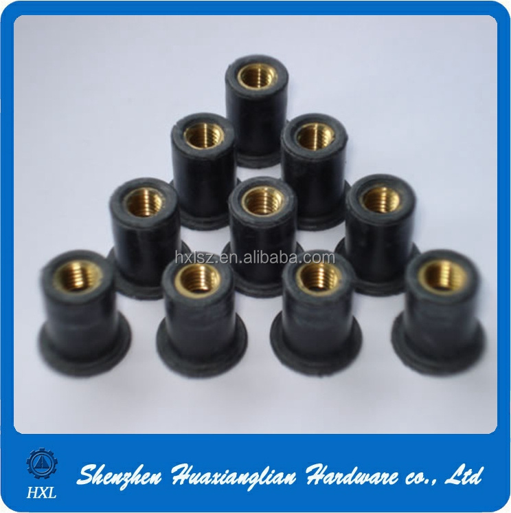 China hardware m3 m4 m5 m6 m8 epdm rubber rivet nut brass threaded well nuts flange expansion rubber anchor nut