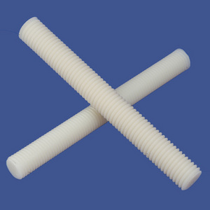 Length 5-1000mm white solid flexible plastic nylon threaded rod