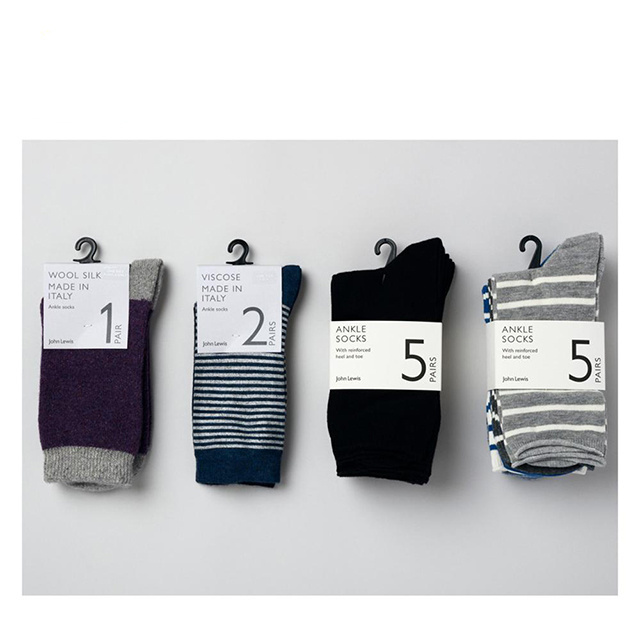 Multi size socks hanging card display selling custom sleeve sock packaging