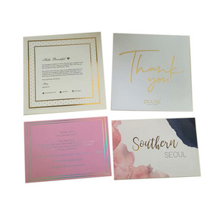 Customize foil stamping private brand Letterpress Thank You Cards for retail business card