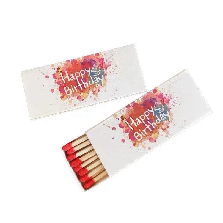 Custom logo white long slide out matchbox empty match boxes small paper box for match