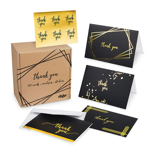 Custom Visiting Card Luxury Black Embossed Business Card Printing With Gold Foil Stamping