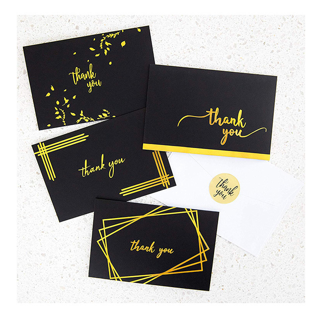 Custom Visiting Card Luxury Black Embossed Business Card Printing With Gold Foil Stamping