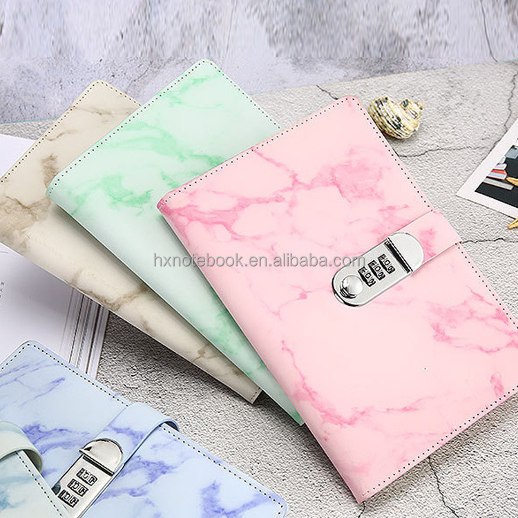 style organizer Custom pu Leather Diary Password Business Notebook With Code Lock Diaries journal stationery manufacturer