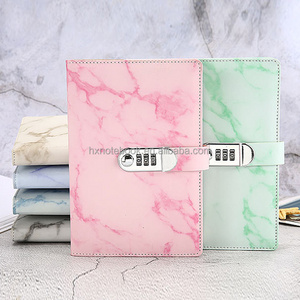 style organizer Custom pu Leather Diary Password Business Notebook With Code Lock Diaries journal stationery manufacturer