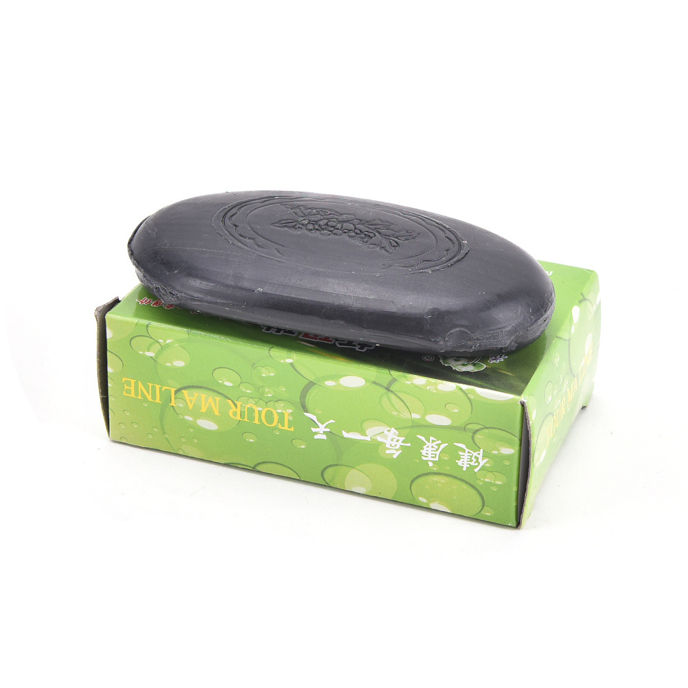 1Pc Tourmaline Soap Face&Body Clear Anti Bacterial Lighten Freckles Beauty&Health Care Active Energy Black Bamboo Charcoal Soap