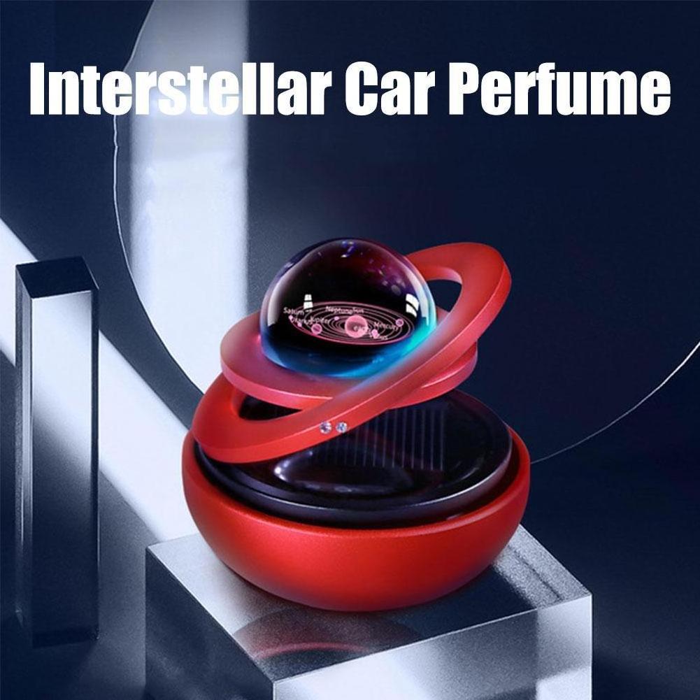 Double Ring Suspension Solar Car Perfume Solar Galaxy Rotating Ornaments Car Decoration Magnetic Levitation Car Air Freshener