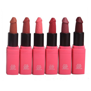 12 Colors Moisture Cosmetic Lipstick Red Lip Matte Lips Makeup Penis Shape Lips Makeup Lipstick Mushroom Long Lasting