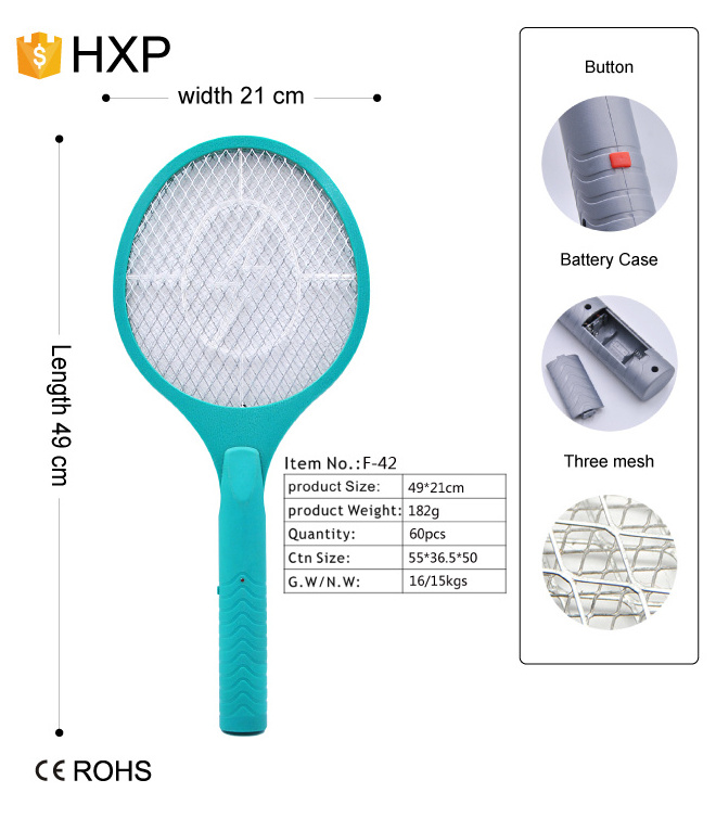 2AA battery Operated Mosquito Racket Swatter Bat Electric Fly Swatter For Indoor