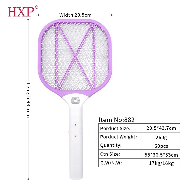 Safety Mesh Mosquito Racket Rechargeable Home Electric Fly Racket Bug Zapper Fly Swatter