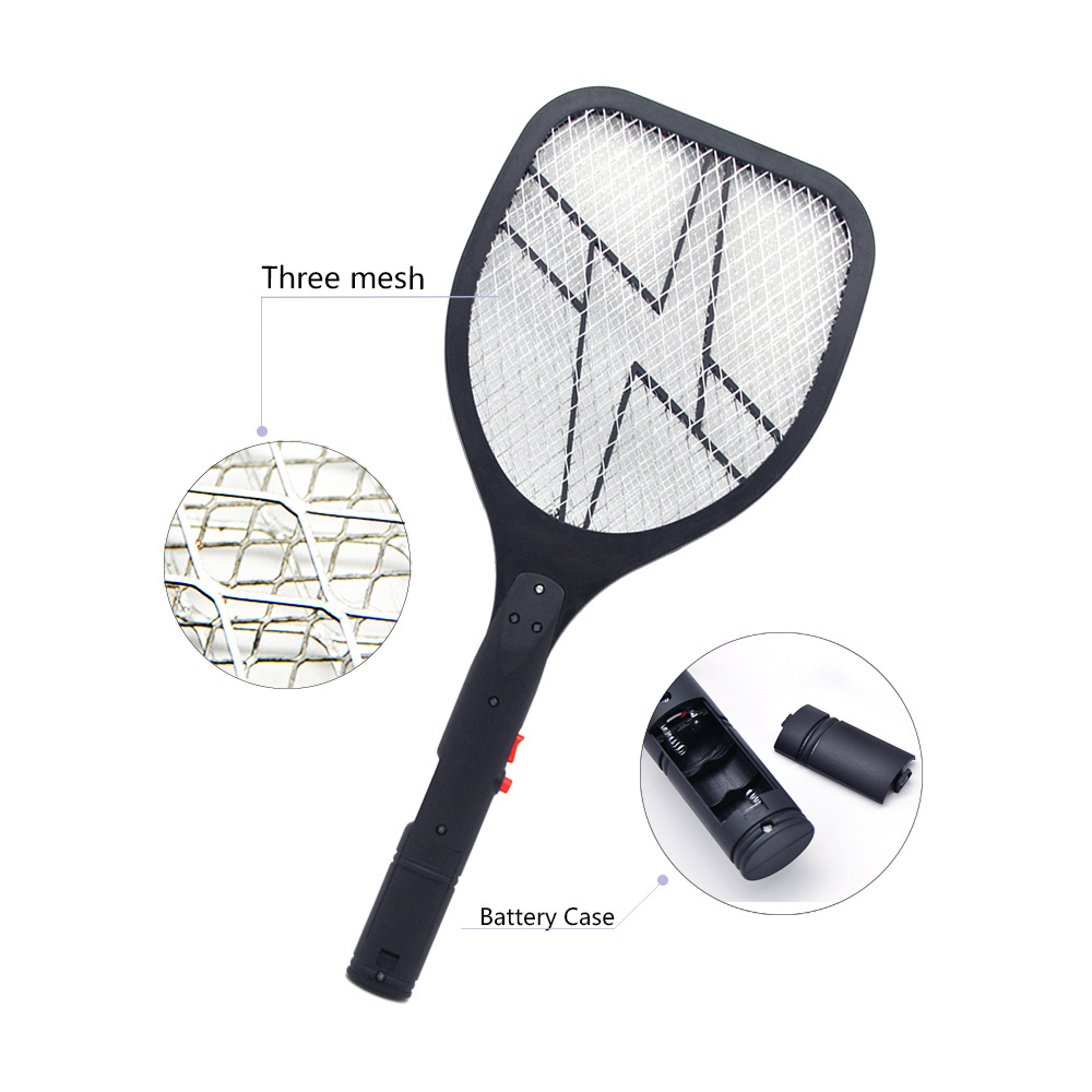 KC Double Switch Battery Model Fly Swatter 3 Layer Bug Zapper Mosquito Racket Mosquito Bat