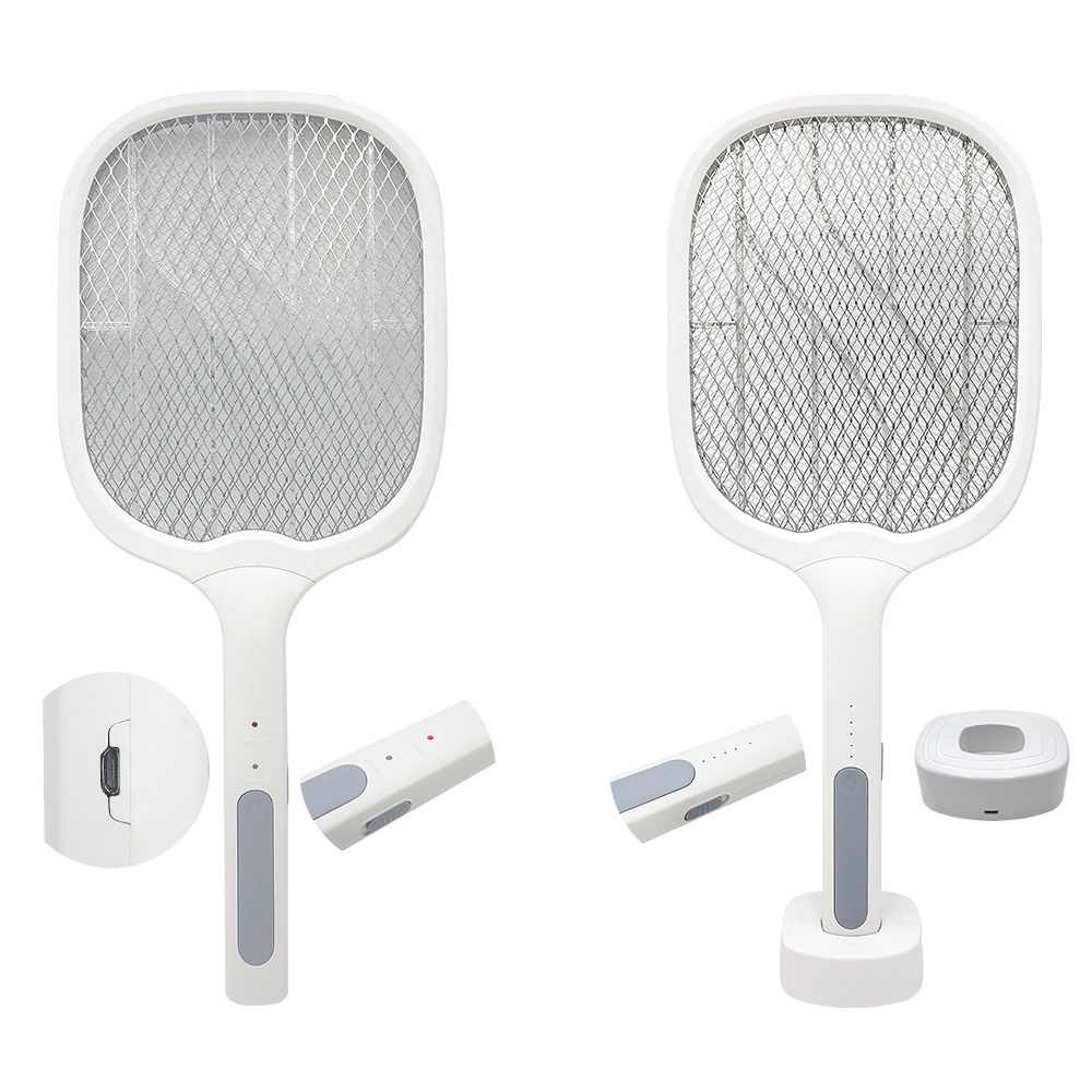 2 in 1 multifunction bug zapper killer with base electric  mosquito swatter lamp  fly swatter bat