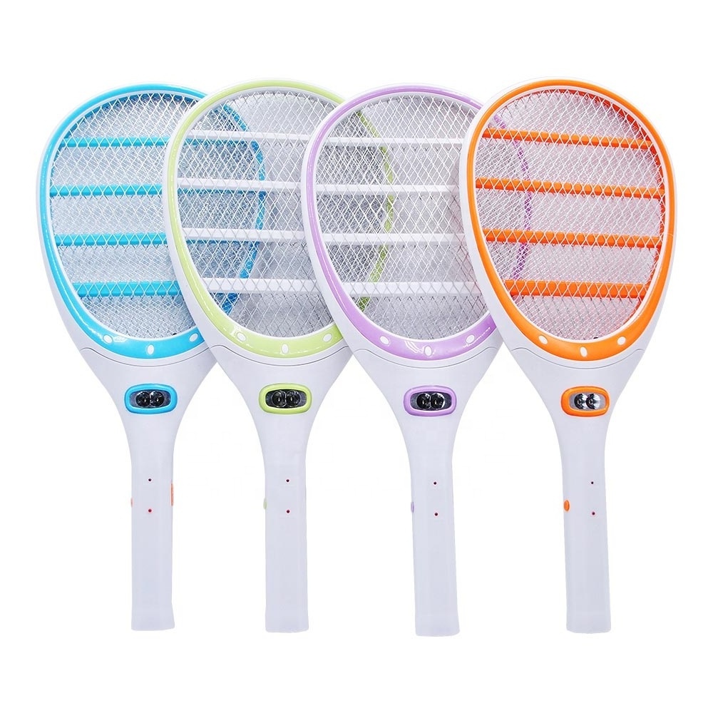 Handheld plastic fly mosquito bug zapper swatter mesh electronic rechargeable mosquito racket