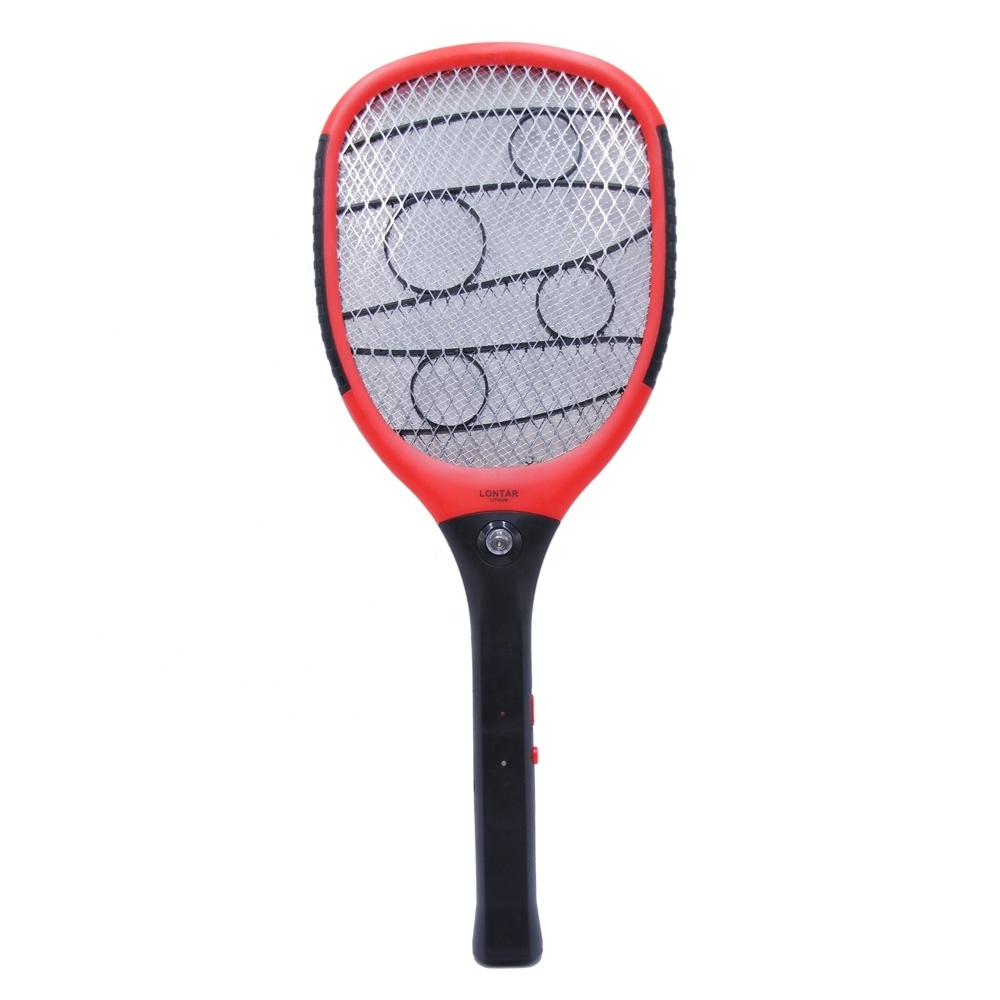 Safety 3 Mesh Mosquito Bats Rechargeable Electric Mosquito Racket  Electric Fly Swatter Racket With Cable Plug