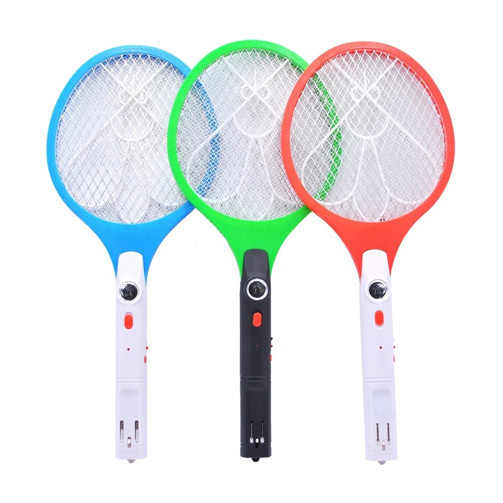 Top Quality Custom Fly Swatter Mosquito Swatter Electronic Fly Trap  Bug Insect Racket With LED