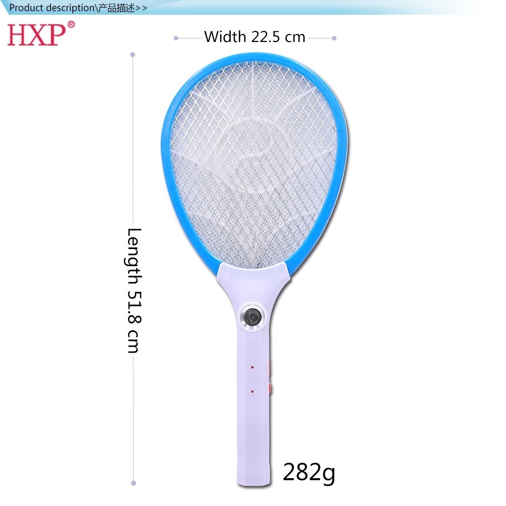 Factory Customized Design Rechargeable Mosquito Swatter Bug Zapper Fly Swatter With LED Light