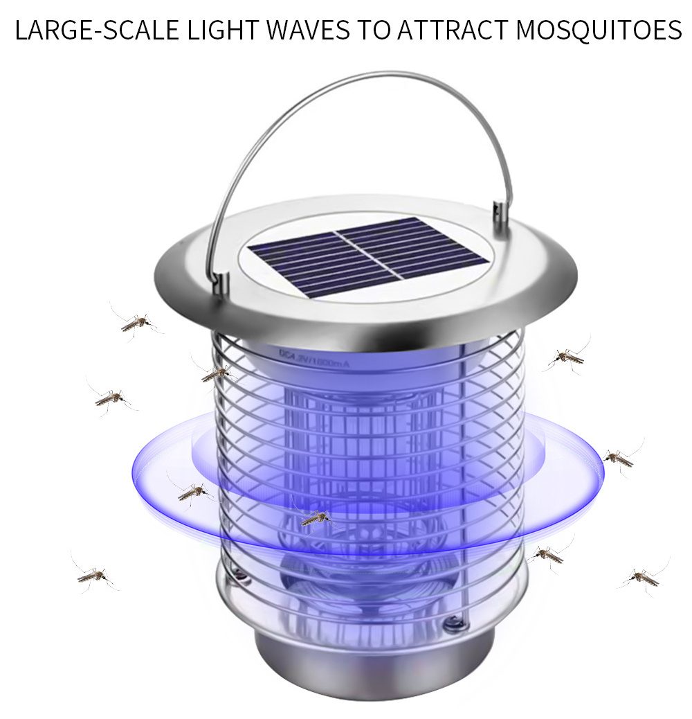 2024 Pest Control Lamp Fly Killer Bug Zapper Mosquito Killer Lamp Waterproof Solar Power UV Mosquito Traps