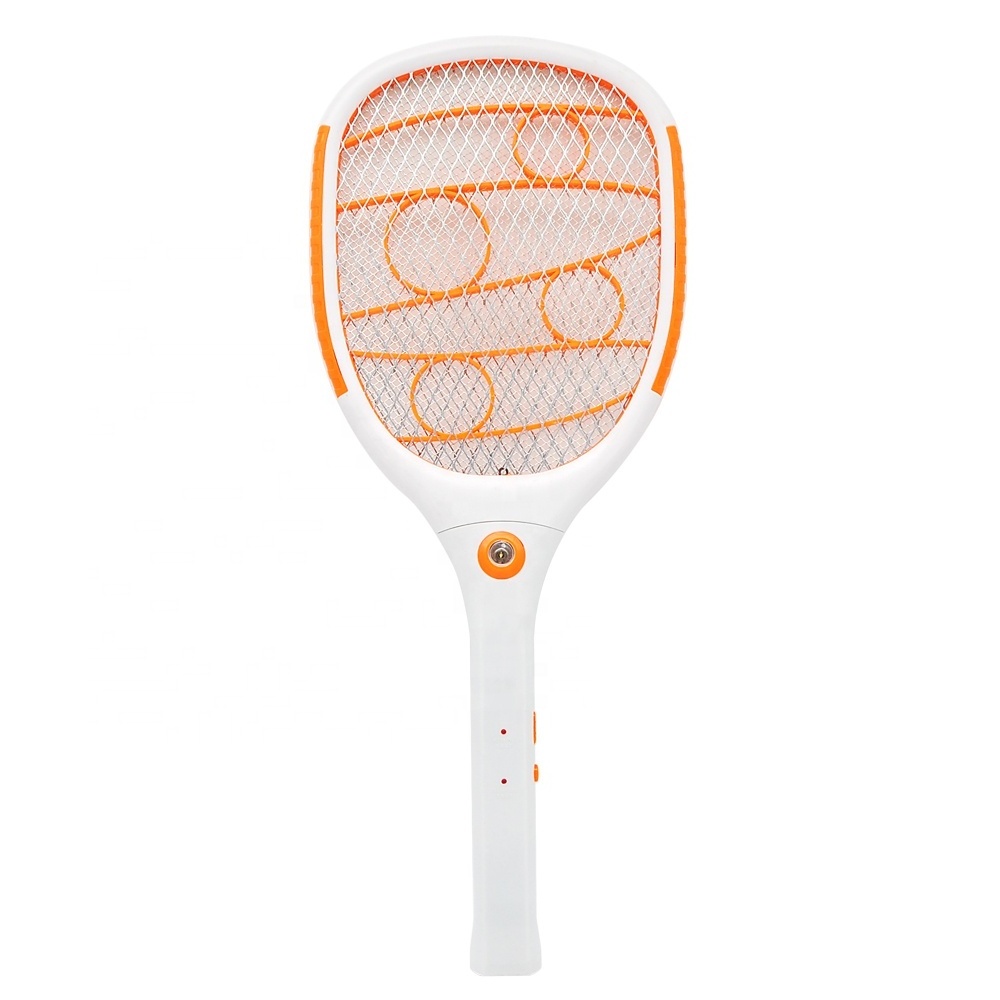 Safety 3 Mesh Mosquito Bats Rechargeable Electric Mosquito Racket  Electric Fly Swatter Racket With Cable Plug