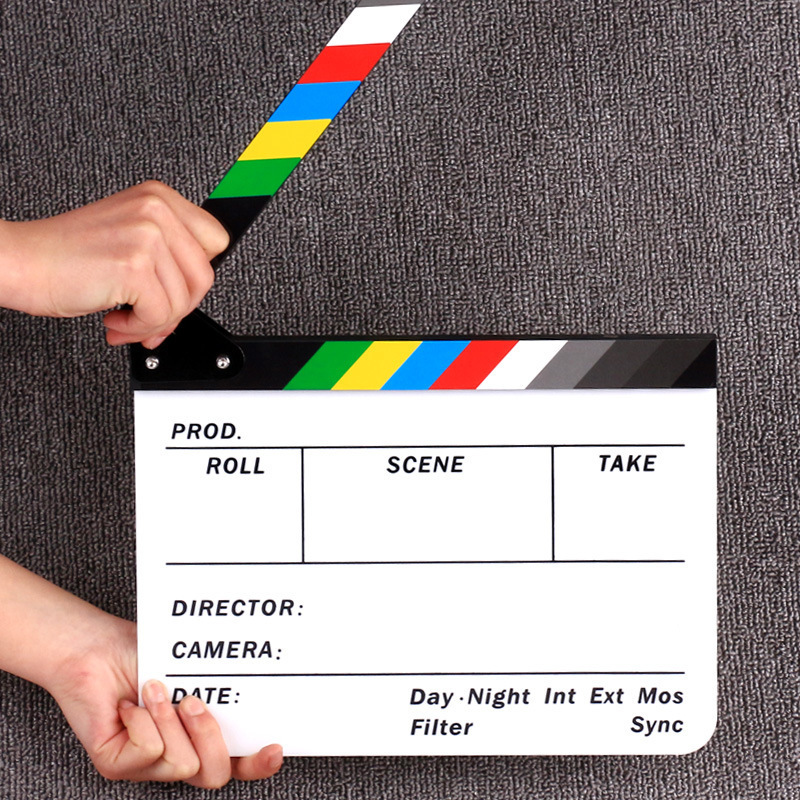 Movie Action Slate Handmade Acrylic Film Cut Action Scene Slate Clapper Board