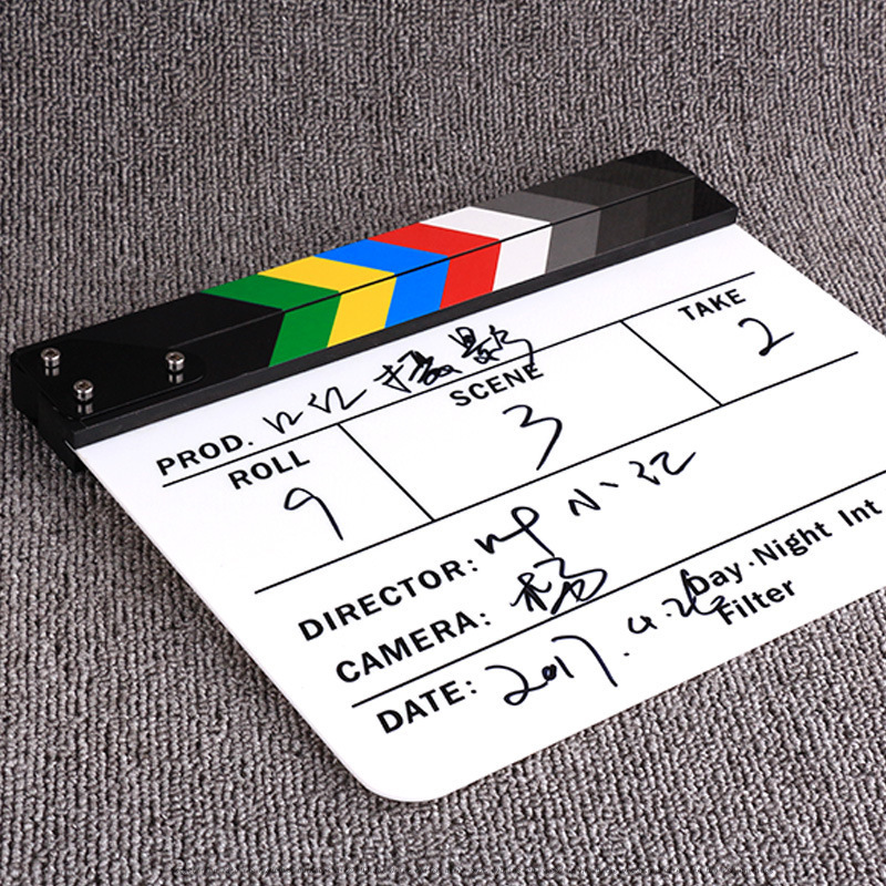 Movie Action Slate Handmade Acrylic Film Cut Action Scene Slate Clapper Board