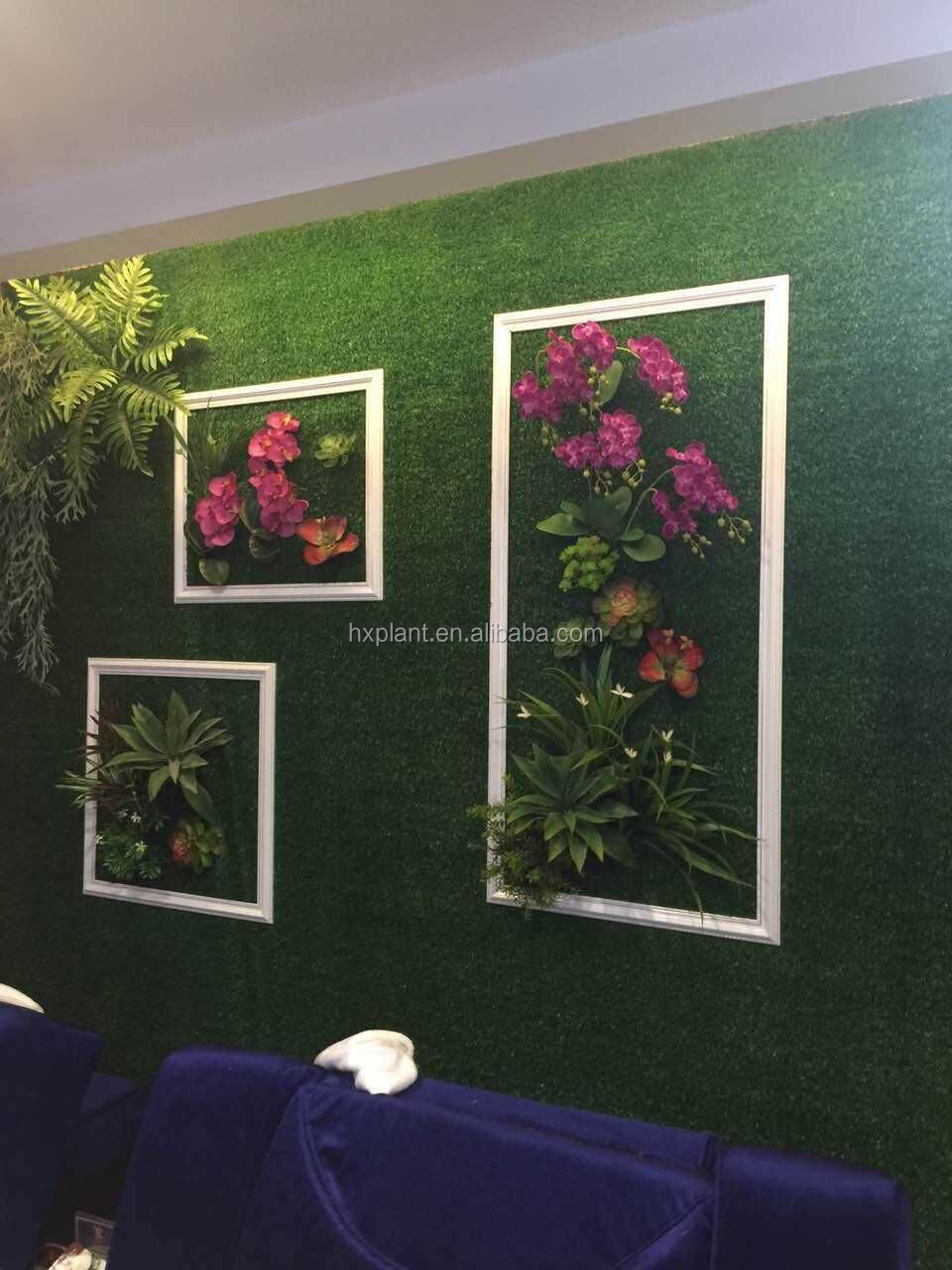 Garden vertical hanging grass green wall decor plastic ornament artificial moss grass wall turf carpet for decoration