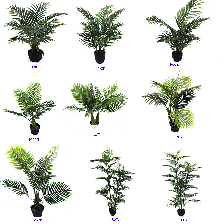 New style 5ft 6ft plants potted palm kwai 150cm 160cm 180cm artificial palm leaves tree bonsai plant