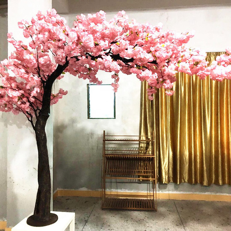 3 Meter High Custom Fiber-glass Fake Sakura Branches White Flowers Cherry Blossom Trees for Arch Wedding Decoration