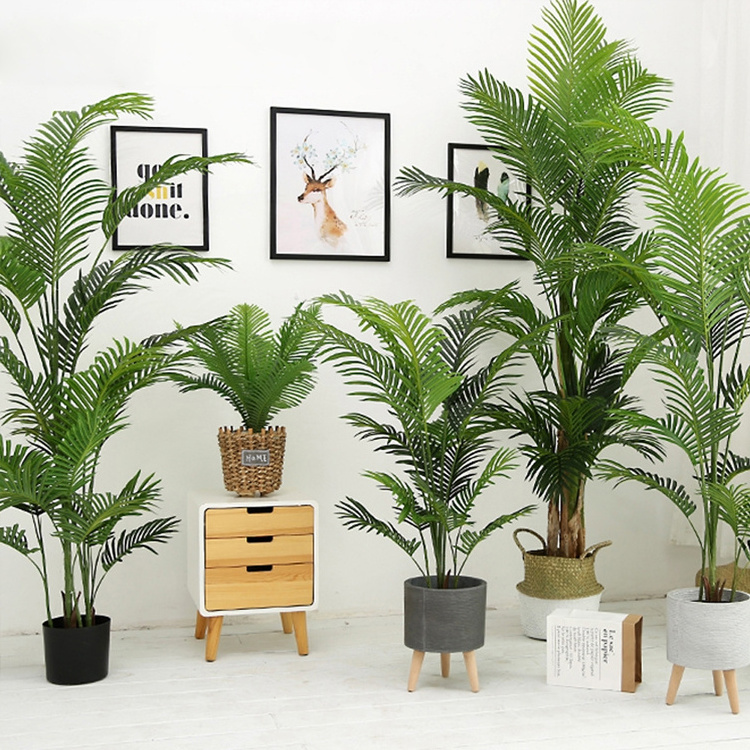 New style 5ft 6ft plants potted palm kwai 150cm 160cm 180cm artificial palm leaves tree bonsai plant