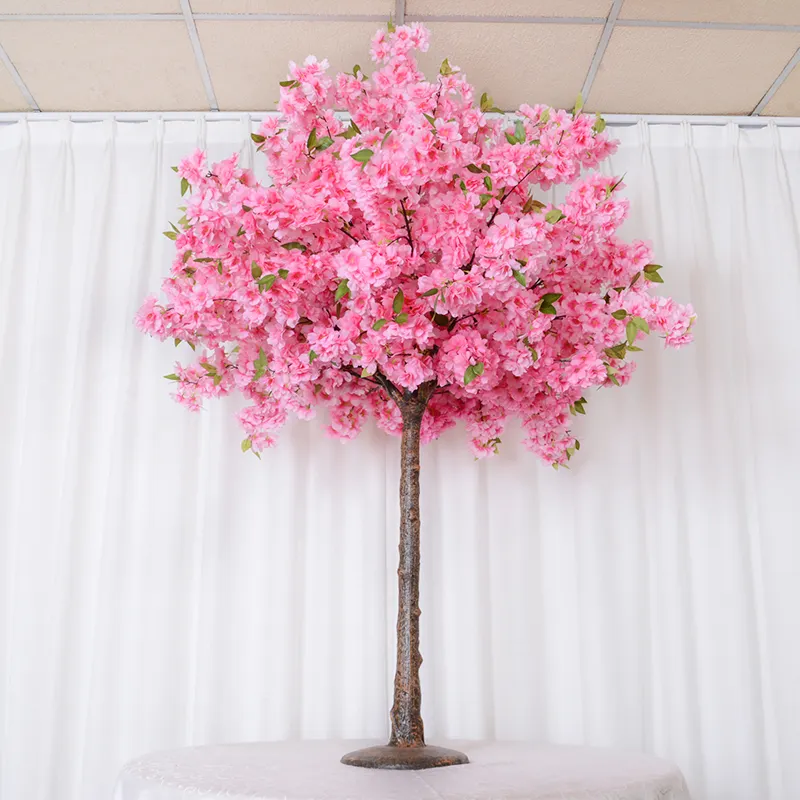 customized white pink artificial cherry blossom tree centerpieces for wedding table fake Sakura tree faux flower tree