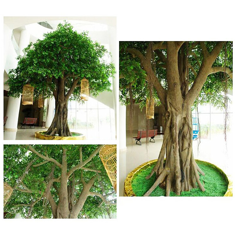 Wholesale anti-UV tall big fake ficus artificial banyan trees for outdoor decoration