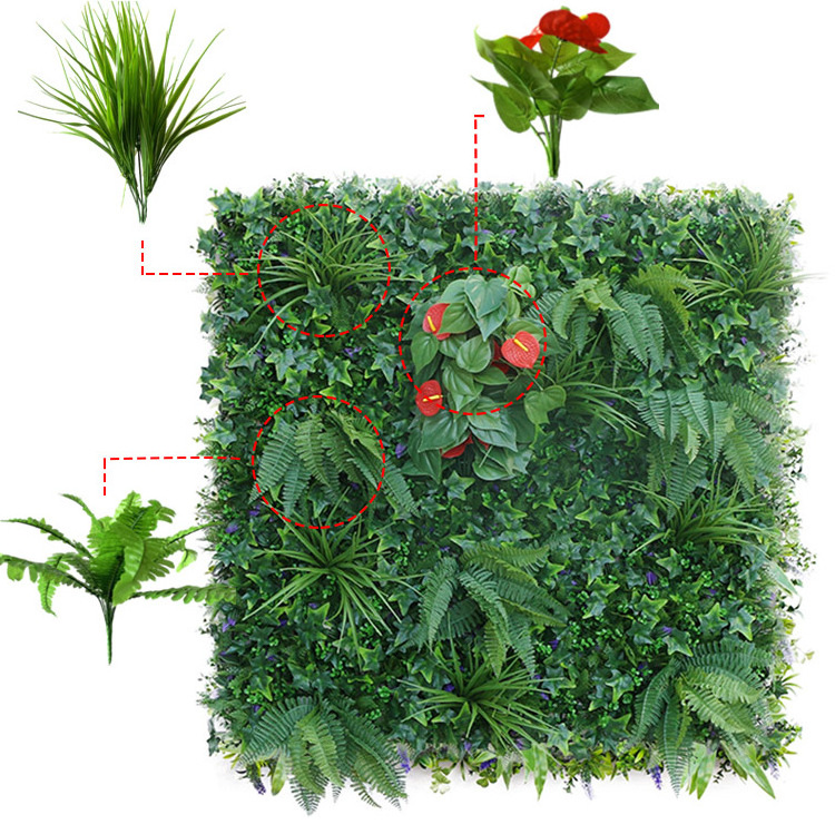 Sale 100cm Living Landscaping Decor Vertical Garden Module Artifical Fake Plants Plastic Artificial Green Wall Panels