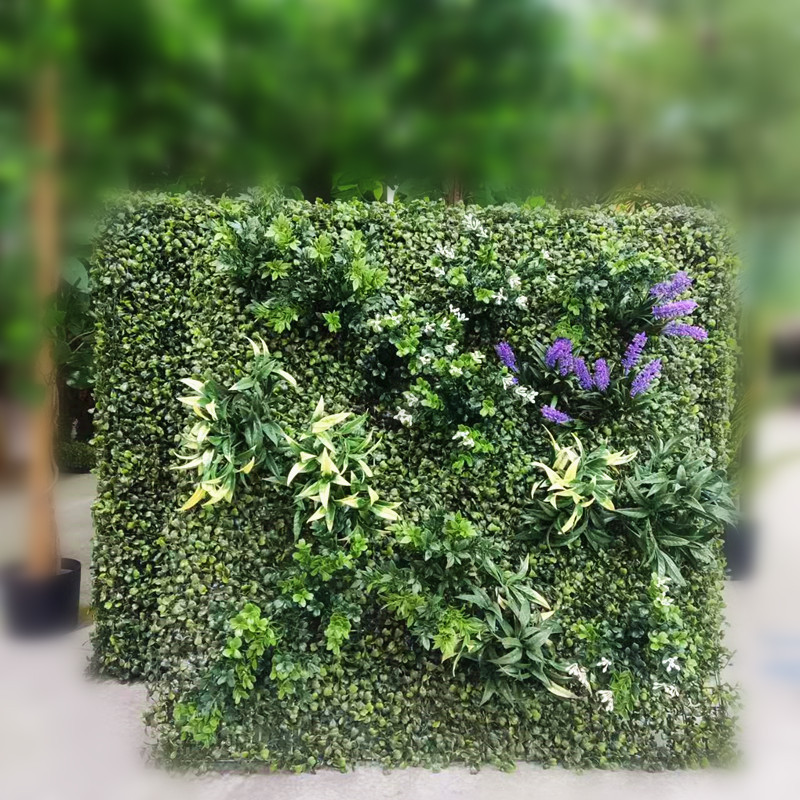 Wholesale Outdoor Anti Fire Retardant Faux Foliage Plant Backdrop Hedge Green Grass Wall Artificial Vertical Garden