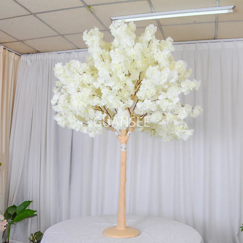 customized white pink artificial cherry blossom tree centerpieces for wedding table fake Sakura tree faux flower tree