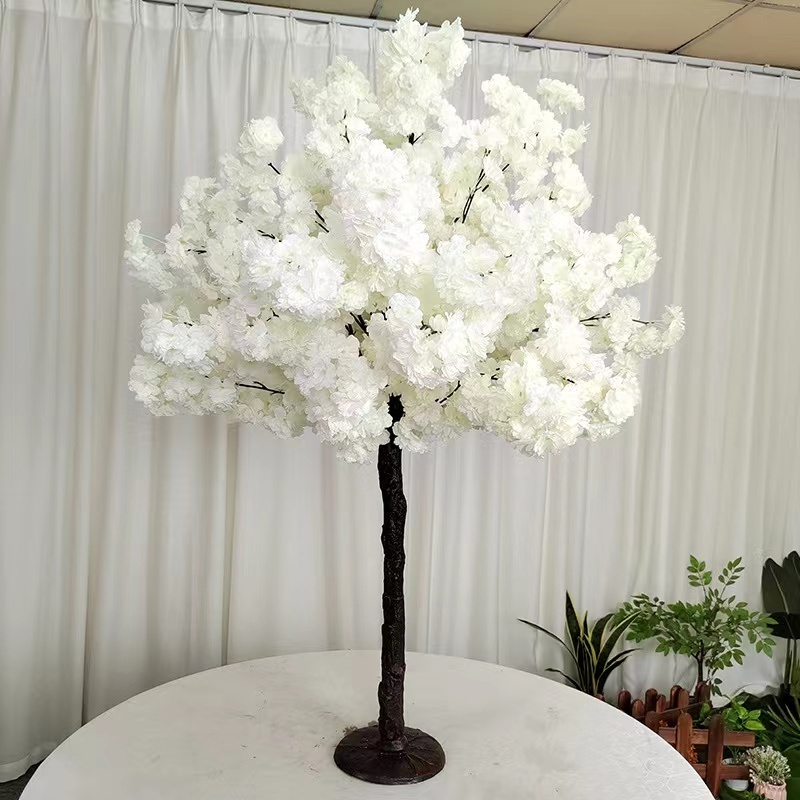 customized white pink artificial cherry blossom tree centerpieces for wedding table fake Sakura tree faux flower tree