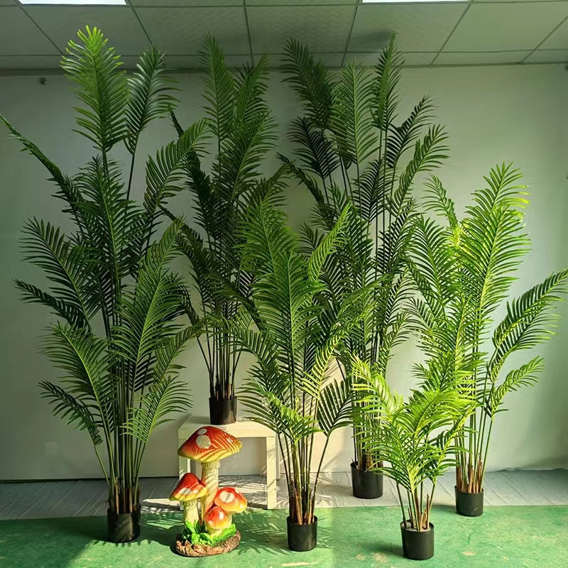 china factory home indoor decorations artificial kwai areca palm tree plant artificial plants in pots for home decor indoor