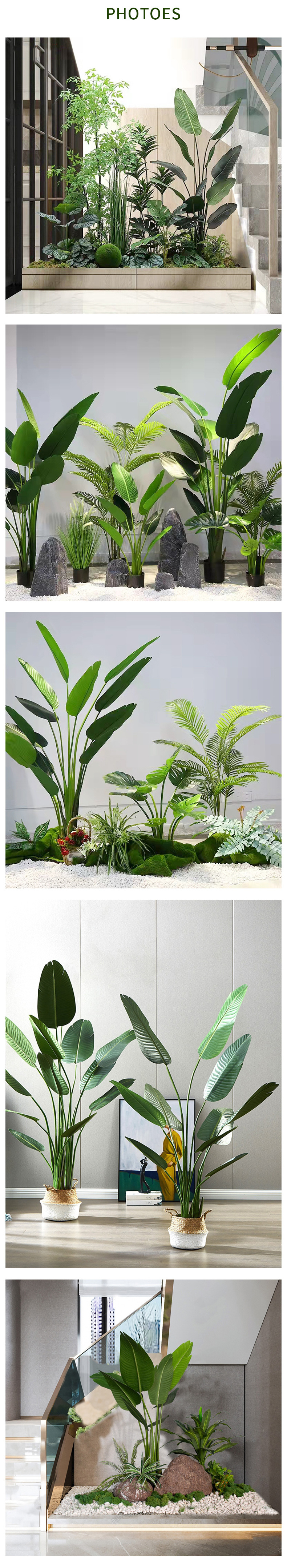 ornamental giant bunch fake banana tree artificial plant banana bird of paradise tree faux banana leaves tree indoor decoration