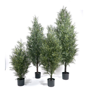 factory custom plant tree for indoor outdoor decor plastic fake bonsai for home garden artificial green cedar cypress tree