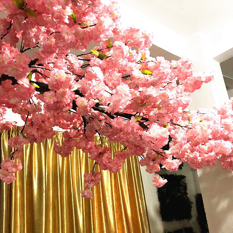 3 Meter High Custom Fiber-glass Fake Sakura Branches White Flowers Cherry Blossom Trees for Arch Wedding Decoration