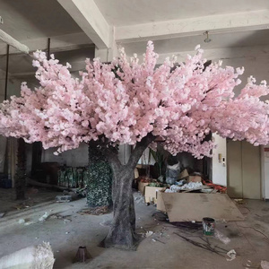 outdoor indoor faux sakura artifical pink white flower tall plant artificial fake cherry blossom tree for wedding events decor