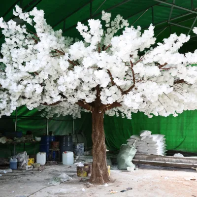 outdoor indoor faux sakura artifical pink white flower tall plant artificial fake cherry blossom tree for wedding events decor