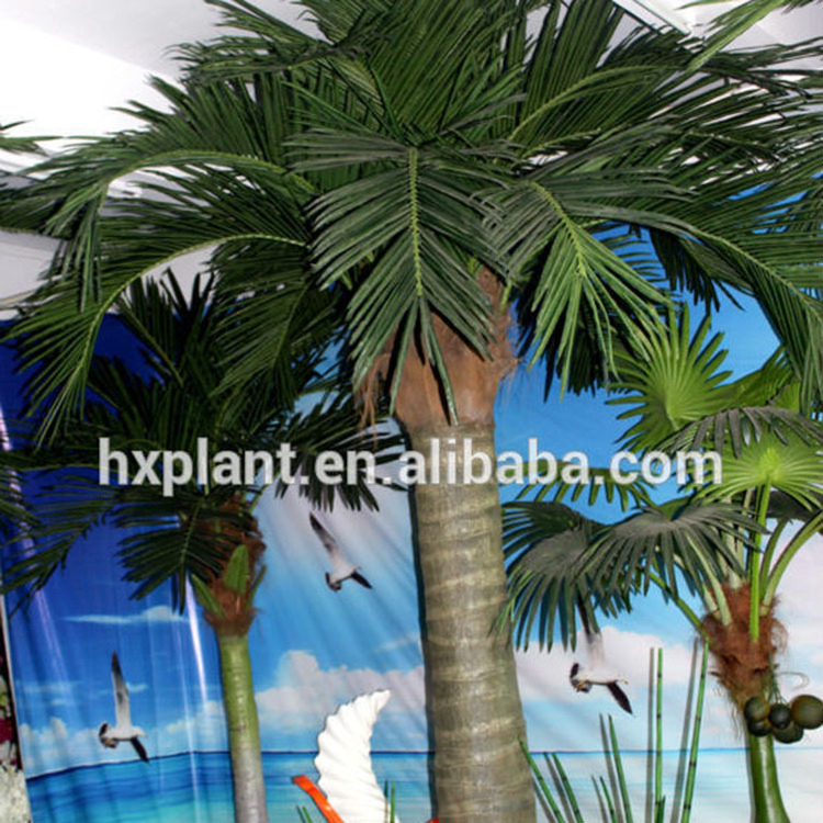 Good price 5m large indoor outdoor beach decorative tall and big topical artificial fake king coconut palm plants tree