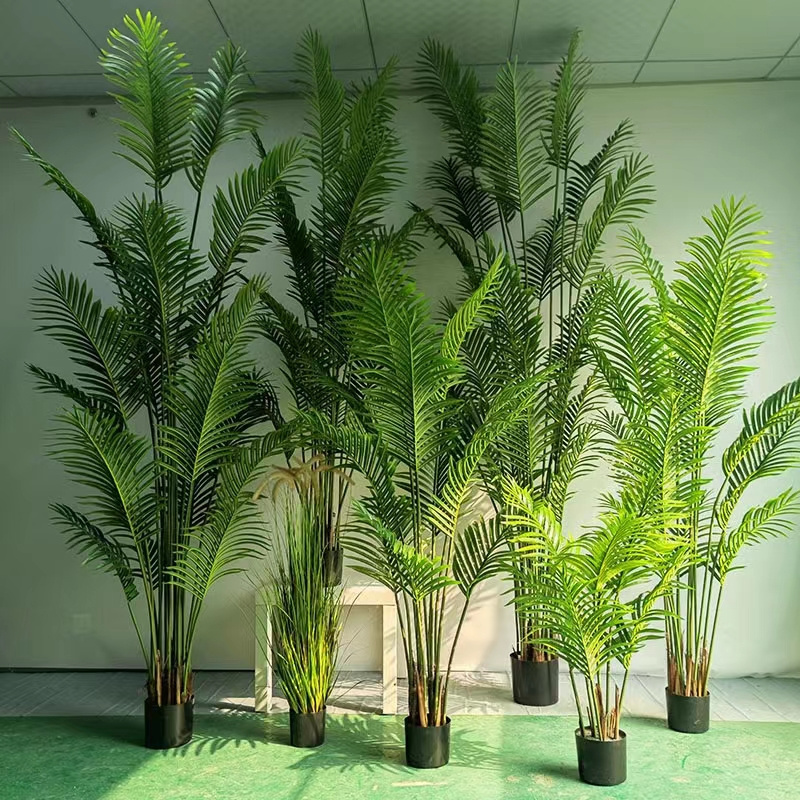 china factory home indoor decorations artificial kwai areca palm tree plant artificial plants in pots for home decor indoor